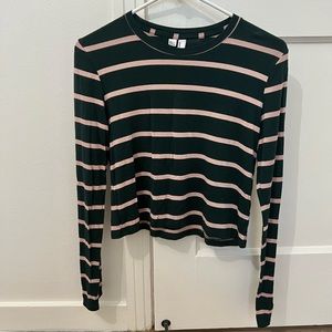 American apparel stripe long sleeves crop top